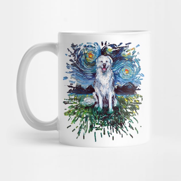 Great Pyrenees Night (splash version) by sagittariusgallery